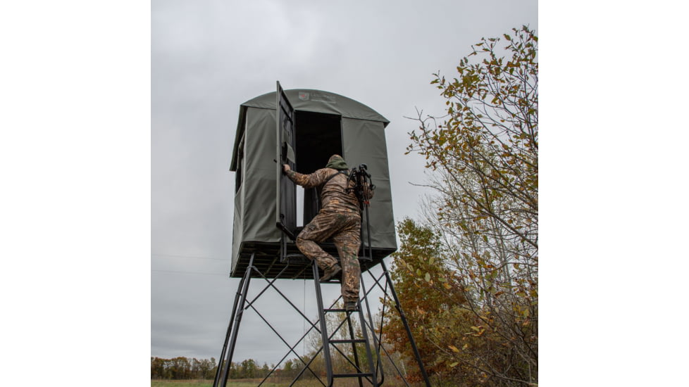 Rivers Edge Treestands Landmark 600 Series Permanent Hunting Blind, Dusty Olive, 6 ft, LM603