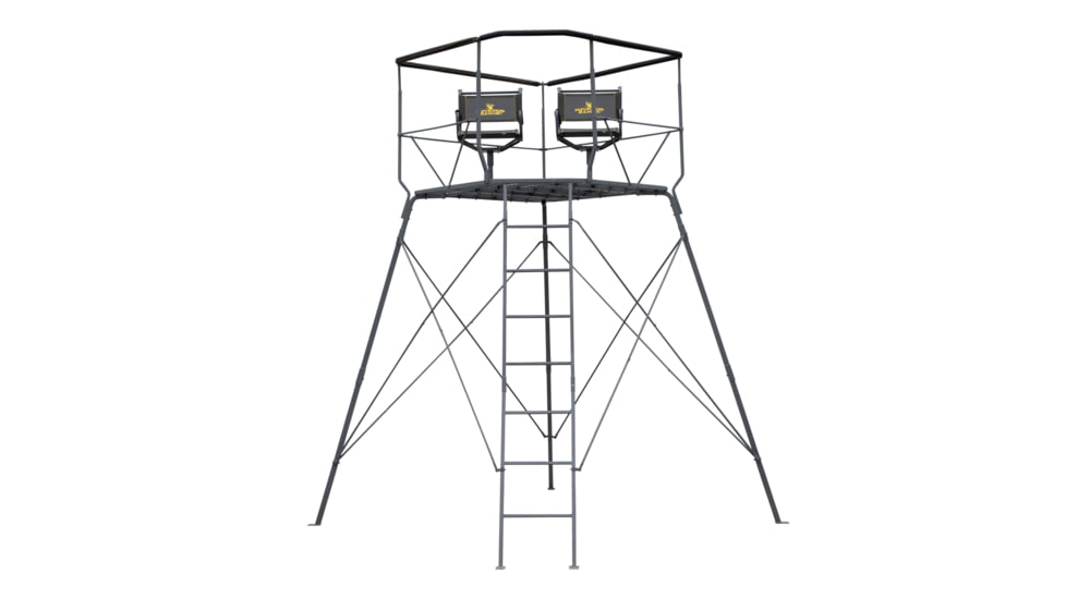 Rivers Edge Treestands Outpost 2-Man Tower, Rivers Edge Grey, 10 ft, RE400