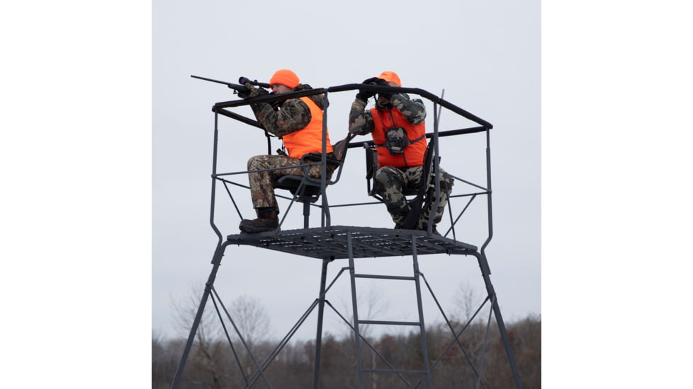 Rivers Edge Treestands Outpost 2-Man Tower, Rivers Edge Grey, 10 ft, RE400