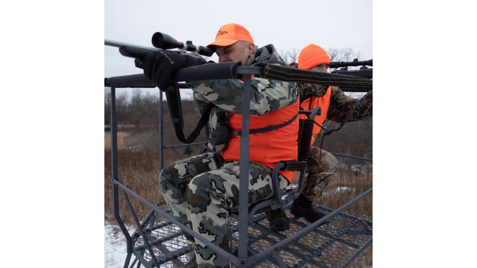 Rivers Edge Treestands Outpost 2-Man Tower, Rivers Edge Grey, 10 ft, RE400