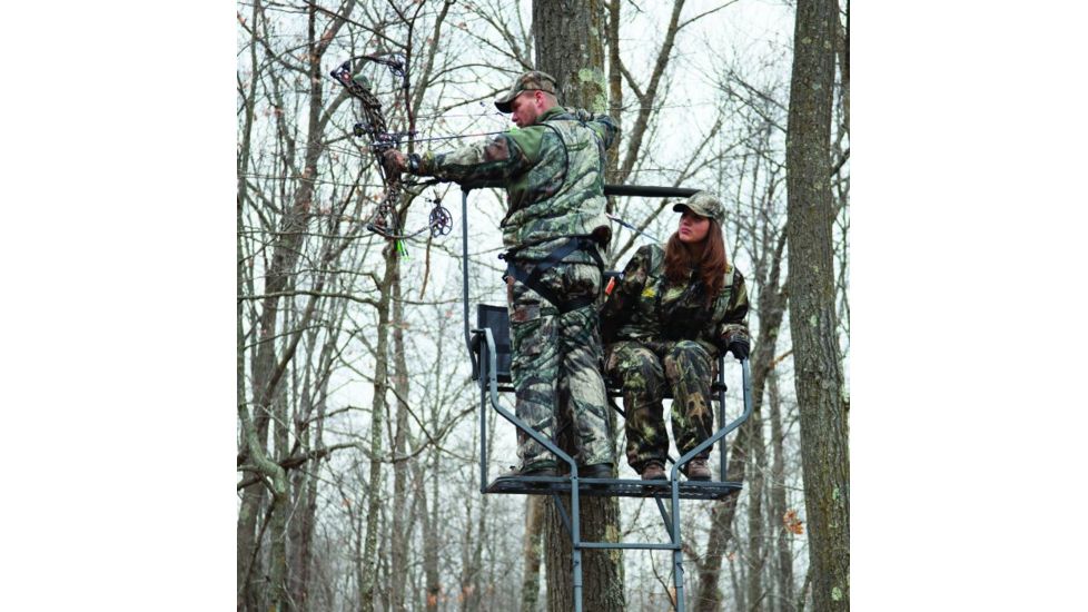 Rivers Edge Treestands Relax 2-Man Ladder Stand, Black RE634