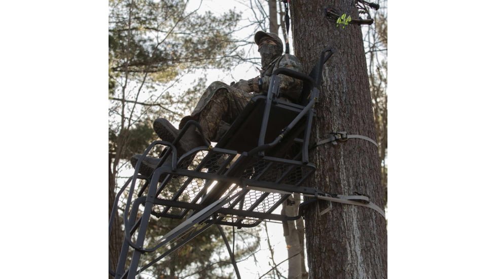 Rivers Edge Treestands Relax Wide Ladder Stand Hang-on Stand, Black RE631