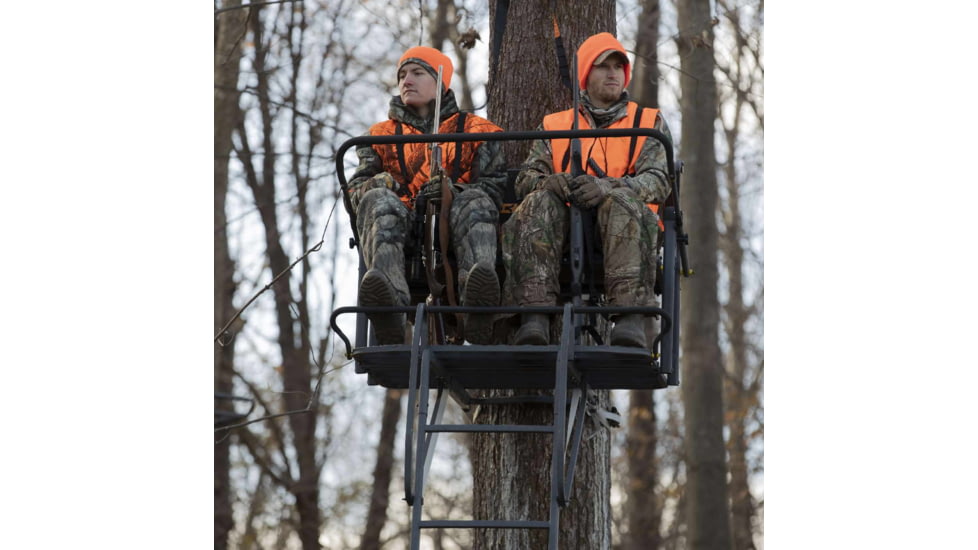Rivers Edge Treestands Relax Wide Ladder Stand Hang-on Stand, Black RE631