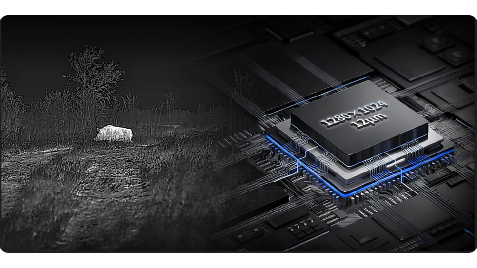 RIX DBH D12 3-20x75mm Thermal Imaging Rifle Scope, 1280x1024, 50hz, Black, RIX DBH D12