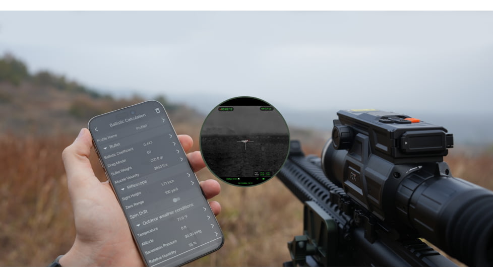 RIX DBH D6 3-18x60mm Thermal Imaging Rifle Scope, 60Hz, 640x512 pixels, Black, RIX DBH D6