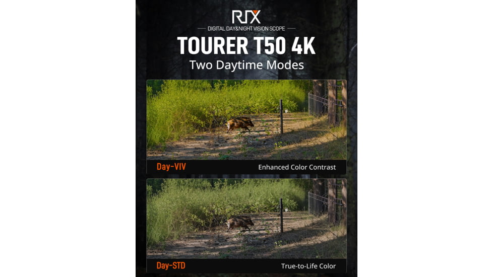 RIX Tourer T50 Digital Night Vision Rifle Scope, 3.5-28x50mm, 4K UHD Sensor, F1.2 Lens, Black, RIX Tourer T50