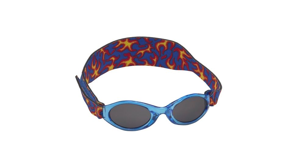 Real Kids My First Shades Sunglasses for 0-24mo - Royal Frame with Red Flames Pattern Band 024BLUEFLAME