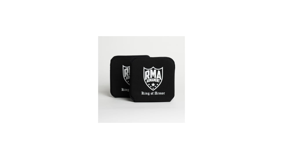 RMA Armament Side SET Level IV Ceramic/UHMWPE Armor Plate, Side Armor Cut, Single-Curved, 6x6 inch Plate, Black, One Size, RMA-1155sp-6x6-Set
