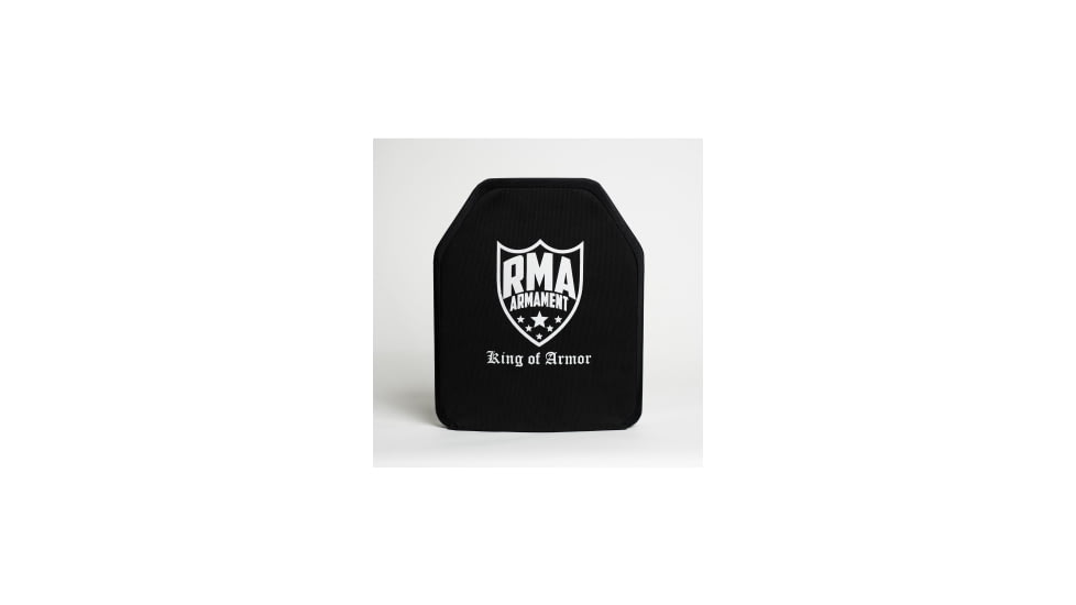 RMA Armament Lightweight Model #1165 Level IV Ceramic/UHMWPE Armor Plate, SAPI Cut, Multi-Curved, 10x12 inch Plate, Black, One Size, RMA-1165mc-10x12