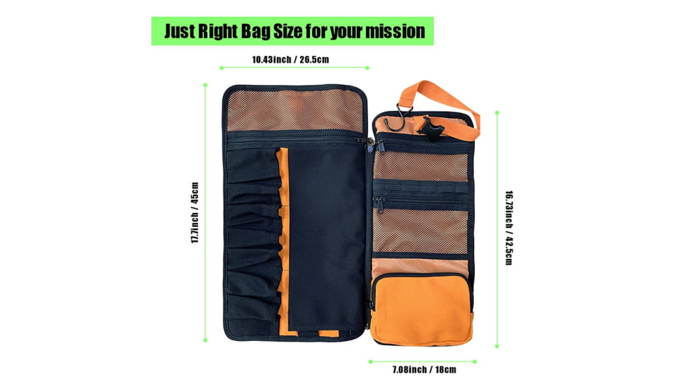 Roaring Fire Bonfire Modular Tool Roll Bag, Orange/Black, 17.7x10.43 inch, RF-Bonfire-OR