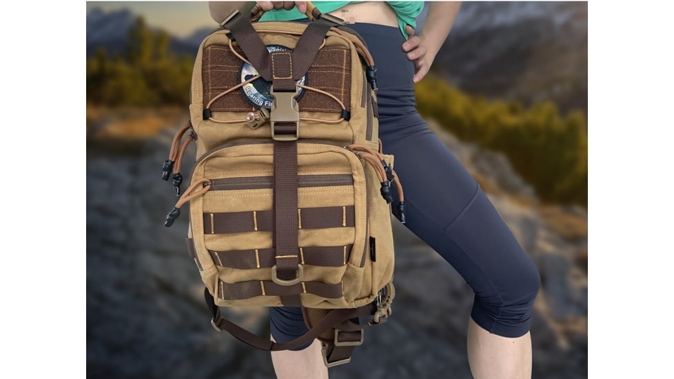 Roaring Fire Slingshot Waxed Canvas Sling Pack, Brown, RF-Slingshot-Waxed Canvas