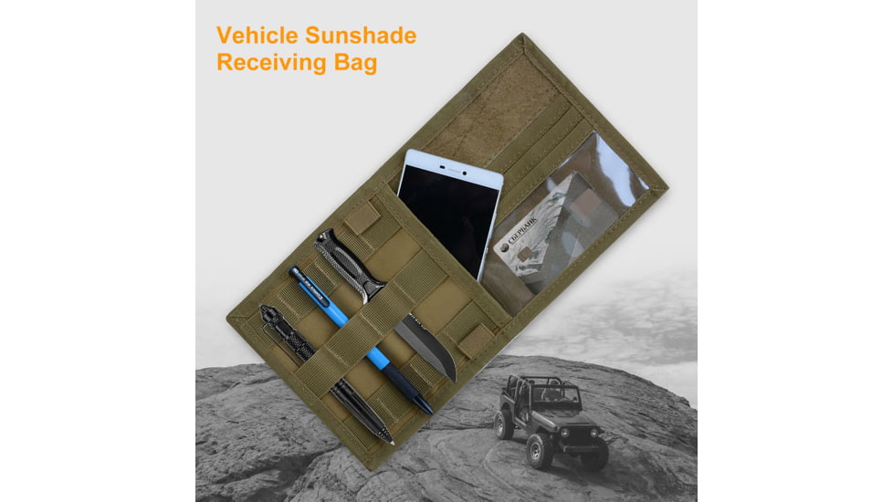 Roaring Fire Tactical Car Visor Panel Organizer, FDE, 6.3x11.8 inch, RF125DT