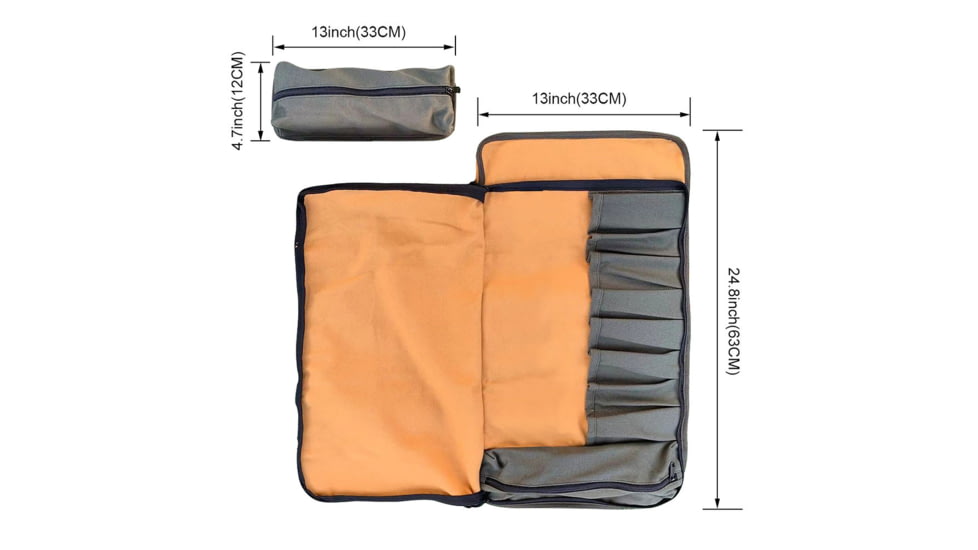 Roaring Fire The Pack Mule Versatile Double-sided Tool Roll Bag, Orange, 24.8x13 inch, RF-TB PRO-YW