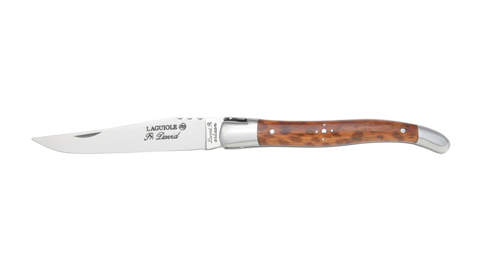 Robert David Languiole. Folder Knife, stainless clip blade, Snakewood handle RD090612