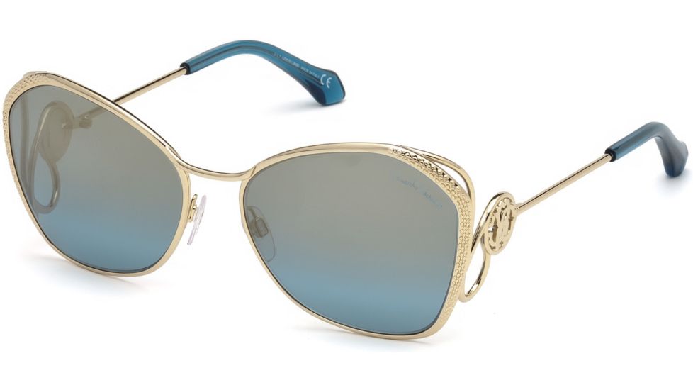 Roberto Cavalli RC1062 Sunglasses - Gold Frame Color, Blu Mirror Lens Color