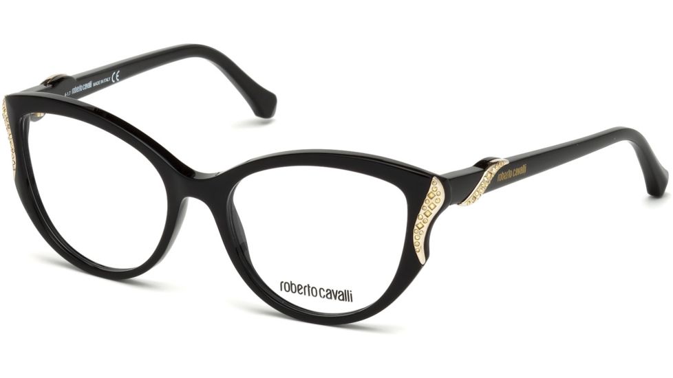 Roberto Cavalli RC5055 Eyeglass Frames - Shiny Black Frame Color, Shiny Black Lens Color