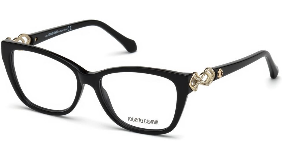 Roberto Cavalli RC5060 Eyeglass Frames - Shiny Black Frame Color, Shiny Black Lens Color