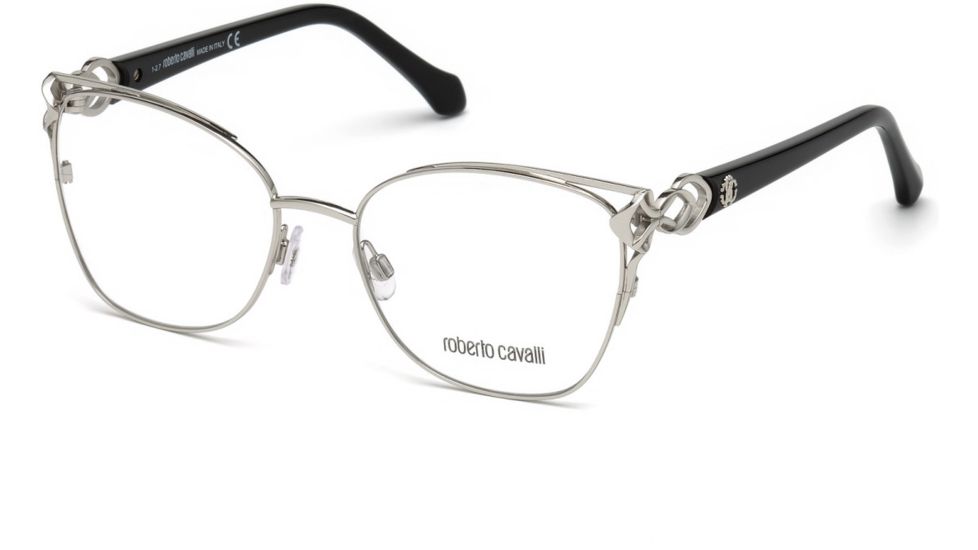 Roberto Cavalli RC5062 Eyeglass Frames - Shiny Palladium Frame Color, Shiny Palladium Lens Color