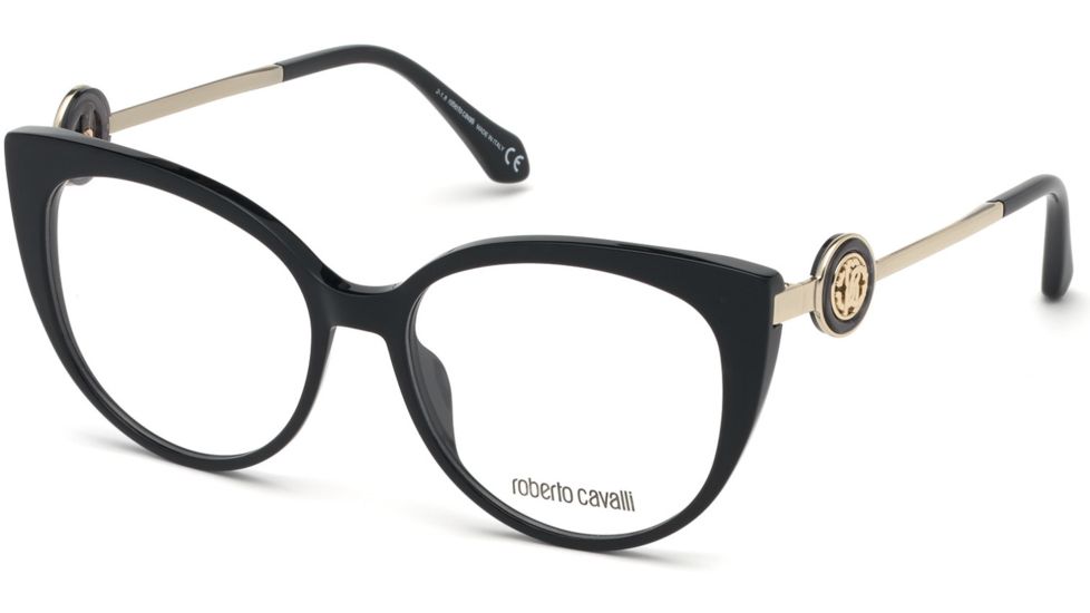 Roberto Cavalli RC5075 Eyeglass Frames - Shiny Black Frame Color, Shiny Black Lens Color