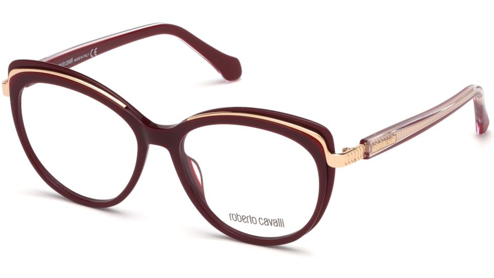 Roberto Cavalli RC5077 Eyeglass Frames - Shiny Bordeaux Frame Color, Shiny Bordeaux Lens Color
