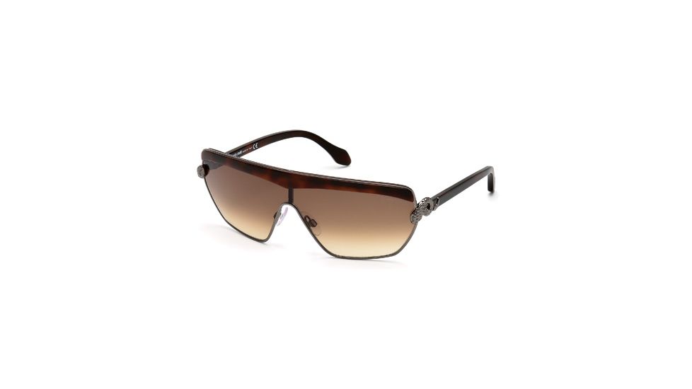 Roberto Cavalli RC749S Sunglasses - Shiny Gun Metal Frame Color, Gradient Smoke Lens Color