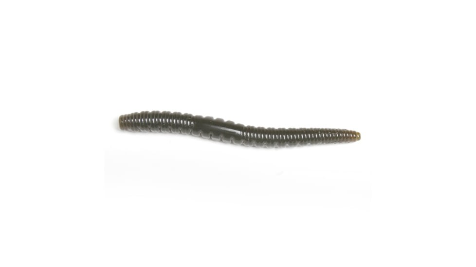 Roboworm Ned Worm, 5in, 6 pack, Green Pumpkin Black Flake, N5-FFFB