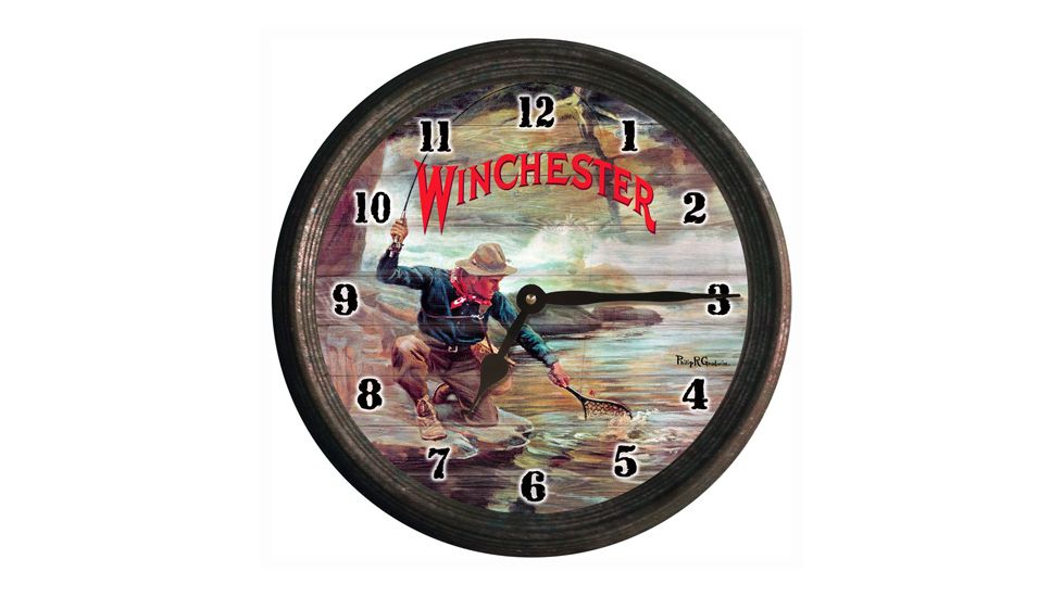 Rivers Edge Winchester Fisherman By Stream Wall Clock, W1402