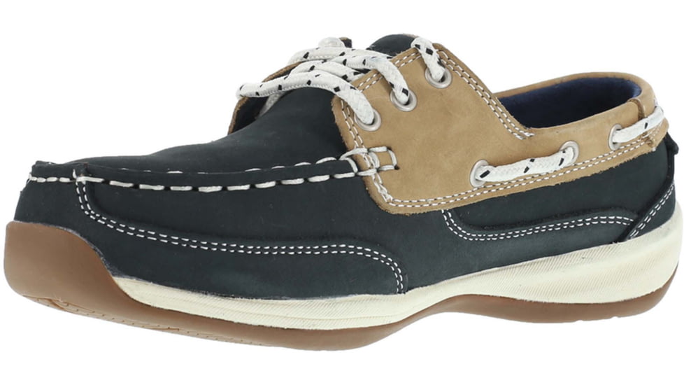 Rockport Sailing Club Boat Shoe - Womens, 6 US, Wide, Navy Blue/Tan, RK670-BLU/TN-6-WOMEN-W