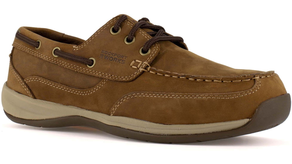 Rockport Womens Sailing Club 3 Eye Tie Boat Shoe, Brown, 7.5, RK676-BROWN-7.5-Womens-W