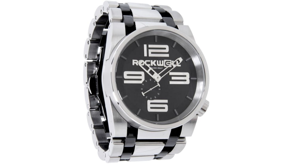 Rockwell Time 50mm Silver Case/Black Dial Mens Watch FF102