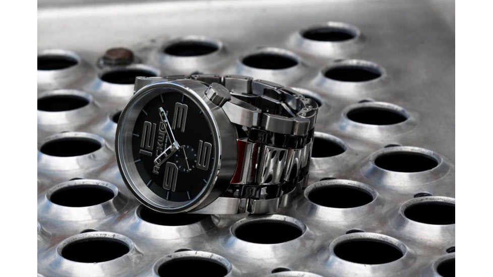 Rockwell Time 50mm Silver Case/Black Dial Mens Watch FF102