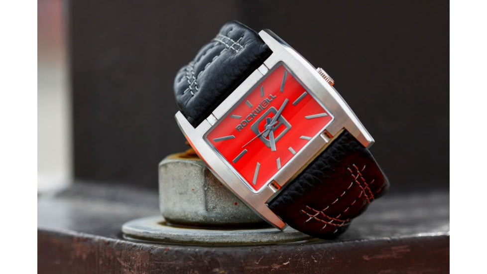 Rockwell Time Apostle Black Leather Case/Red Dial Mens Watch AP103