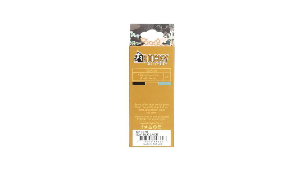 Rocky Boots S2V Laces, Black, 97in, RKC070