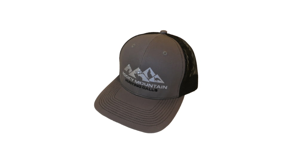 Rocky Mountain Hunting Calls Snapback Trucker Hat, Black/Gray, 706