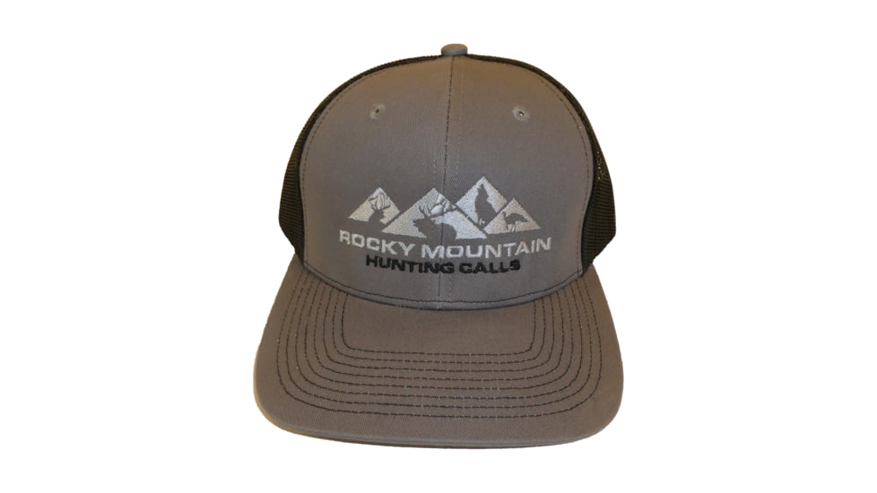 Rocky Mountain Hunting Calls Snapback Trucker Hat, Black/Gray, 706