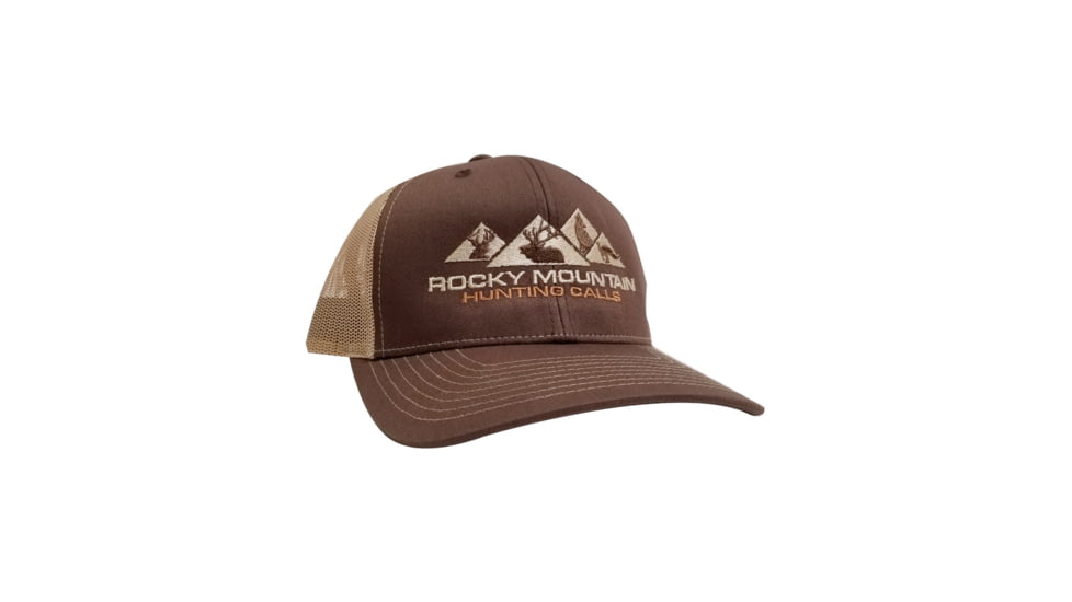 Rocky Mountain Hunting Calls Snapback Trucker Hat, Brown/Tan, 704