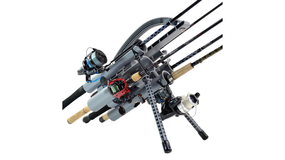 Rod-Runner Pro Fishing Rod Caddy, Carries up to 5 Rods, Gray, #RRP5-G