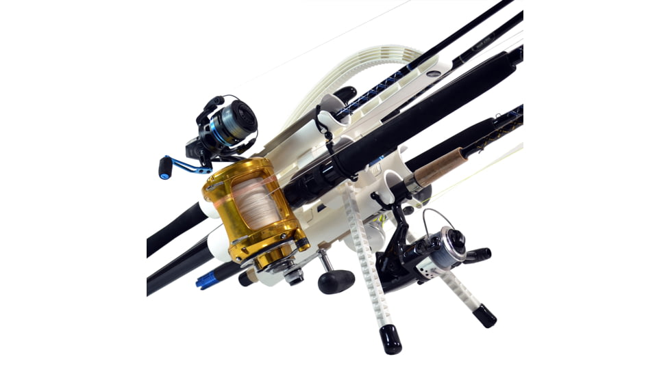 Rod-Runner Pro Fishing Rod Caddy, Carries up to 5 Rods, White, #RRP5-W