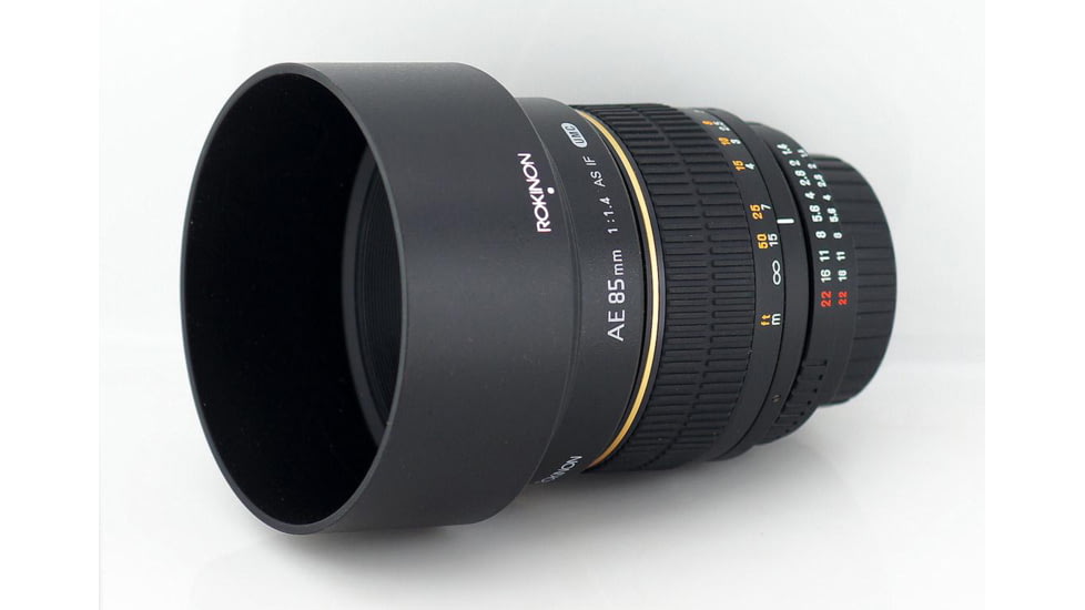 Rokinon 85mm F1.4 Aspherical Camera Lens for Nikon AE with Automatic Chip, Black 85MAF-N