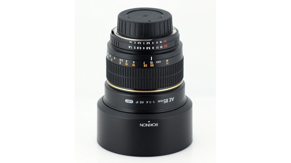 Rokinon 85mm F1.4 Aspherical Camera Lens for Nikon AE with Automatic Chip, Black 85MAF-N