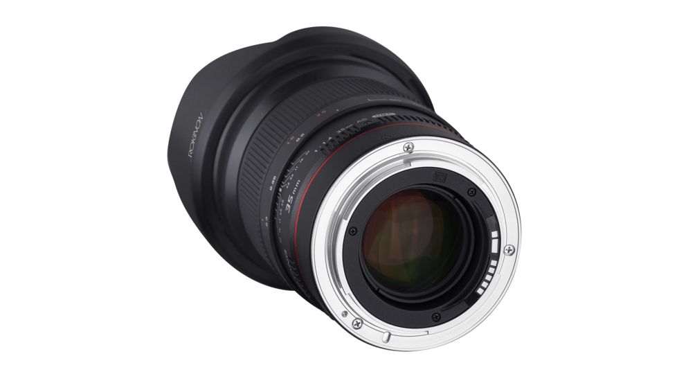 Rokinon 35mm F1.4 UMC Wide Angle Camera Lens for Canon AE with Automatic Chip, Black AE35M-C