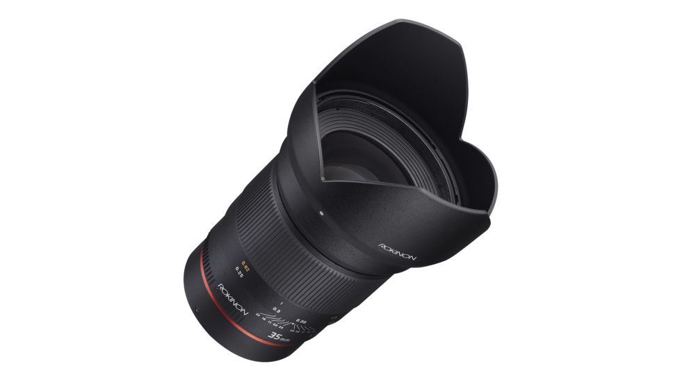 Rokinon 35mm F1.4 UMC Wide Angle Camera Lens for Canon AE with Automatic Chip, Black AE35M-C