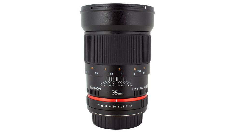 Rokinon 35mm F1.4 UMC Wide Angle Camera Lens for Pentax K Mount, Black RK35M-P