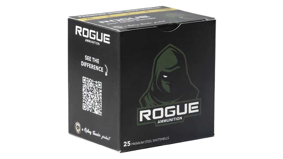 Rogue Ammunition 20 Gauge 1oz 3in Shotgun Ammunition, #6 Steel, 25 Rounds, 6, RA-20-1-6S