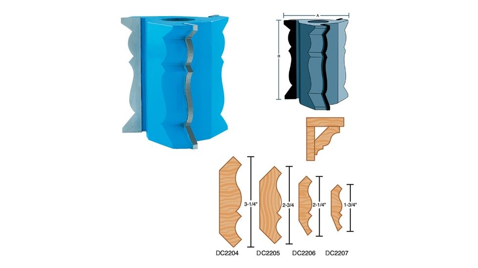Roman Carbide 1-1/2in Crown Moulding 3-1/2in Dia. 1in Bore DC2207