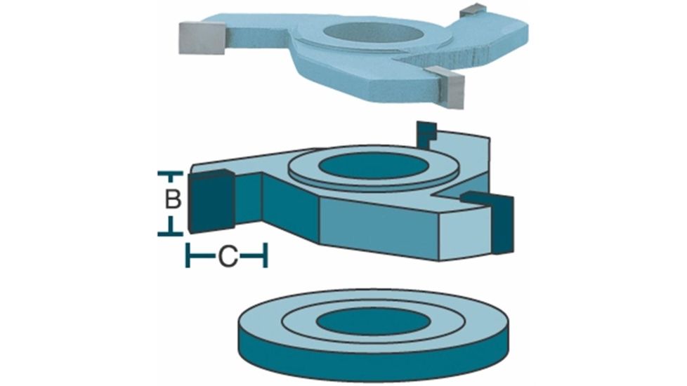 Roman Carbide 1/4in Straight Cutter cabinet 3/4in Bore DC2158