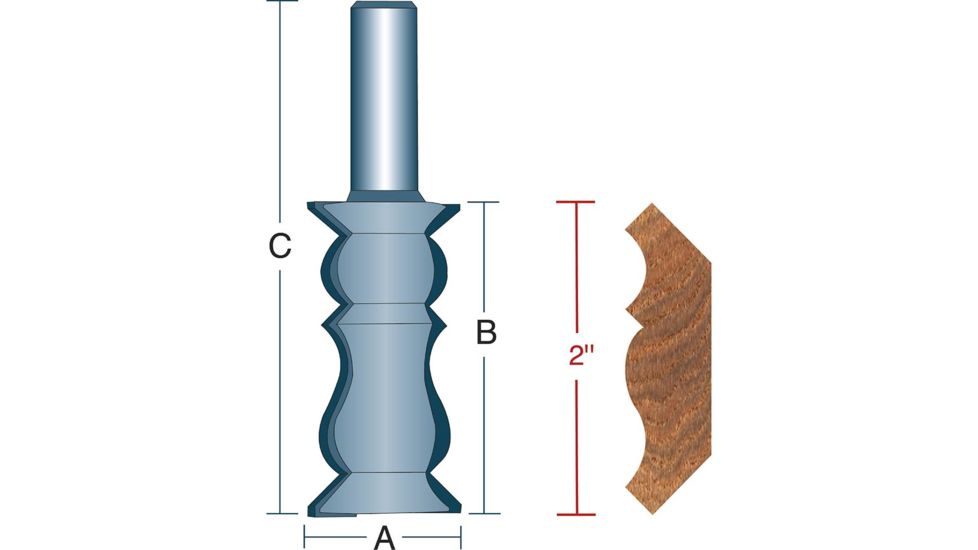 Roman Carbide 2in Crown Moulding 1/2in Shank DC1520