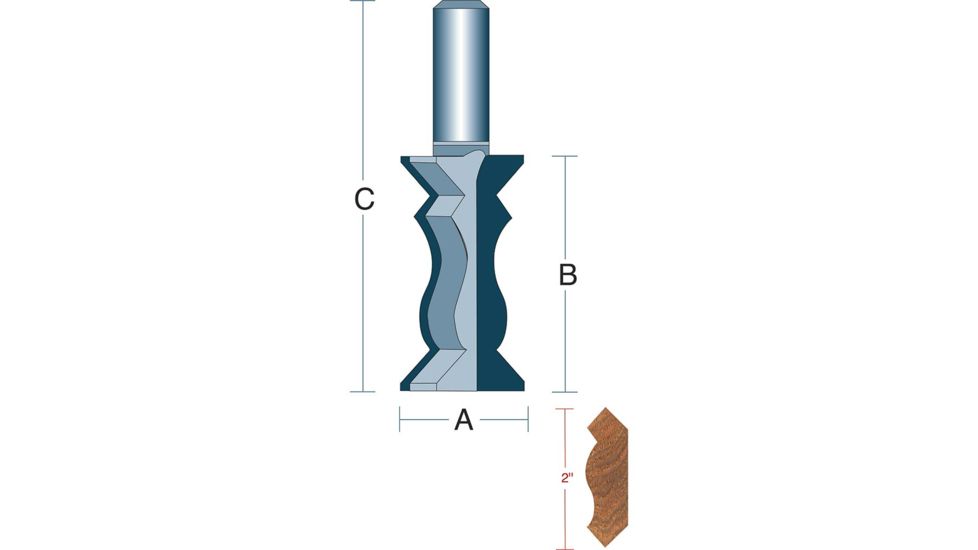 Roman Carbide 2in Crown Moulding 1/2in Shank DC1523