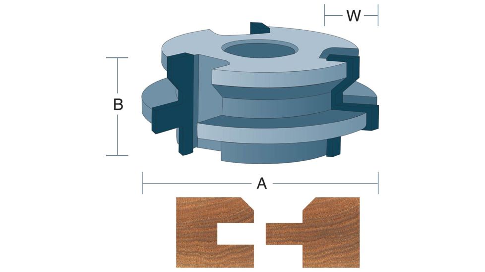 Roman Carbide 3/4in V-Paneling Set 3/4in Bore DC2122