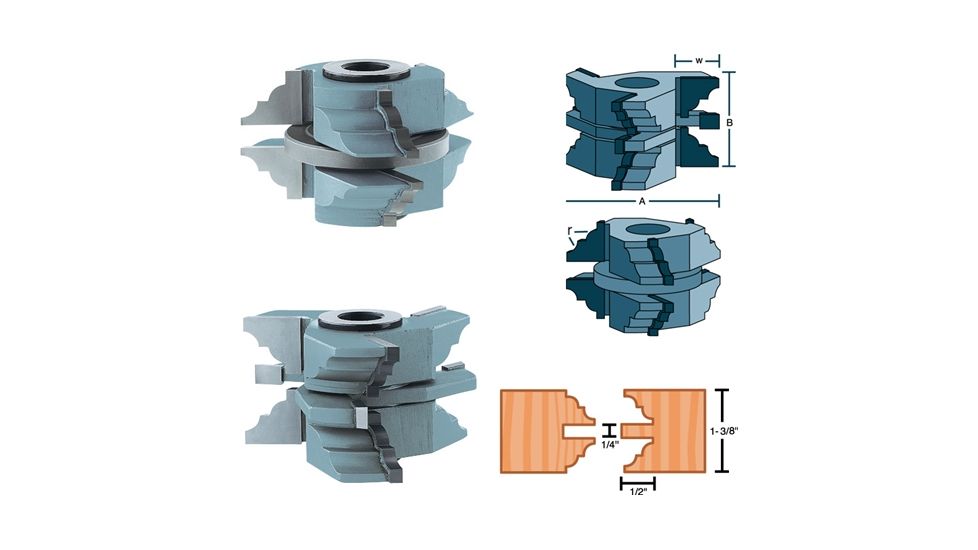 Roman Carbide Stile Rail Bead Cove Set for Passage Door 1-1/4in Bore DC2183